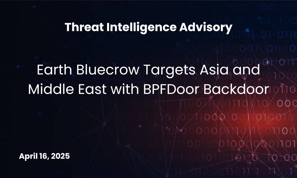 earth bluecrow targets asia middle east with bpfdoor backdoor